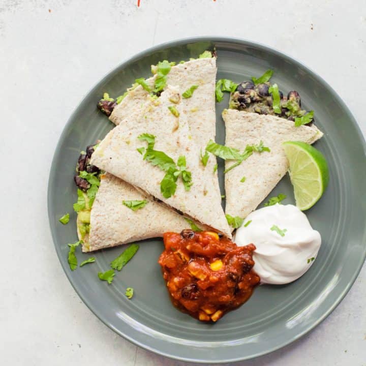 Avocado and Black Bean Quesadillas