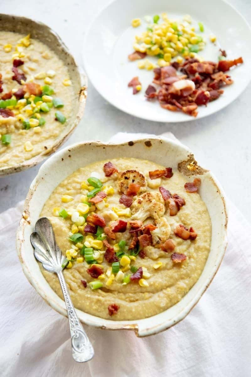 Roasted Corn and Cauliflower Chowder