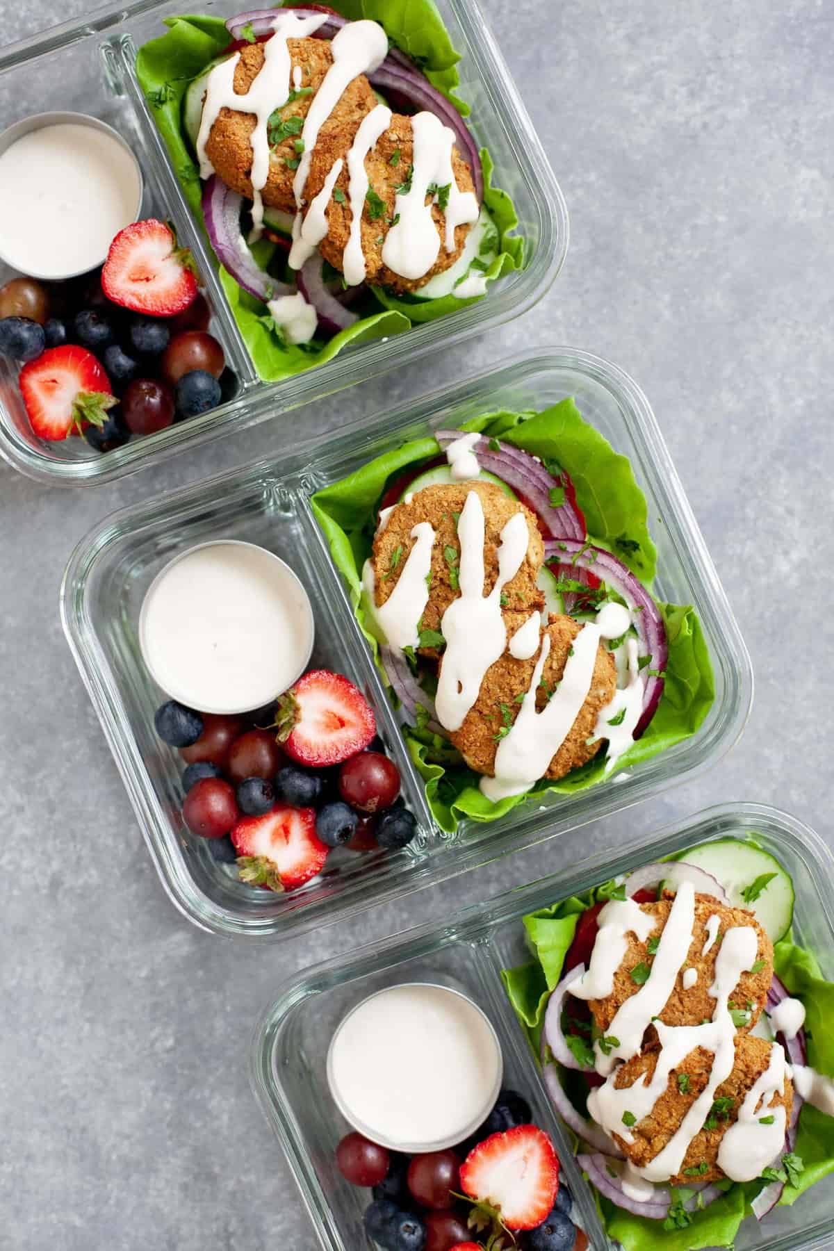 Meal Prep Baked Falafel Lettuce Wraps