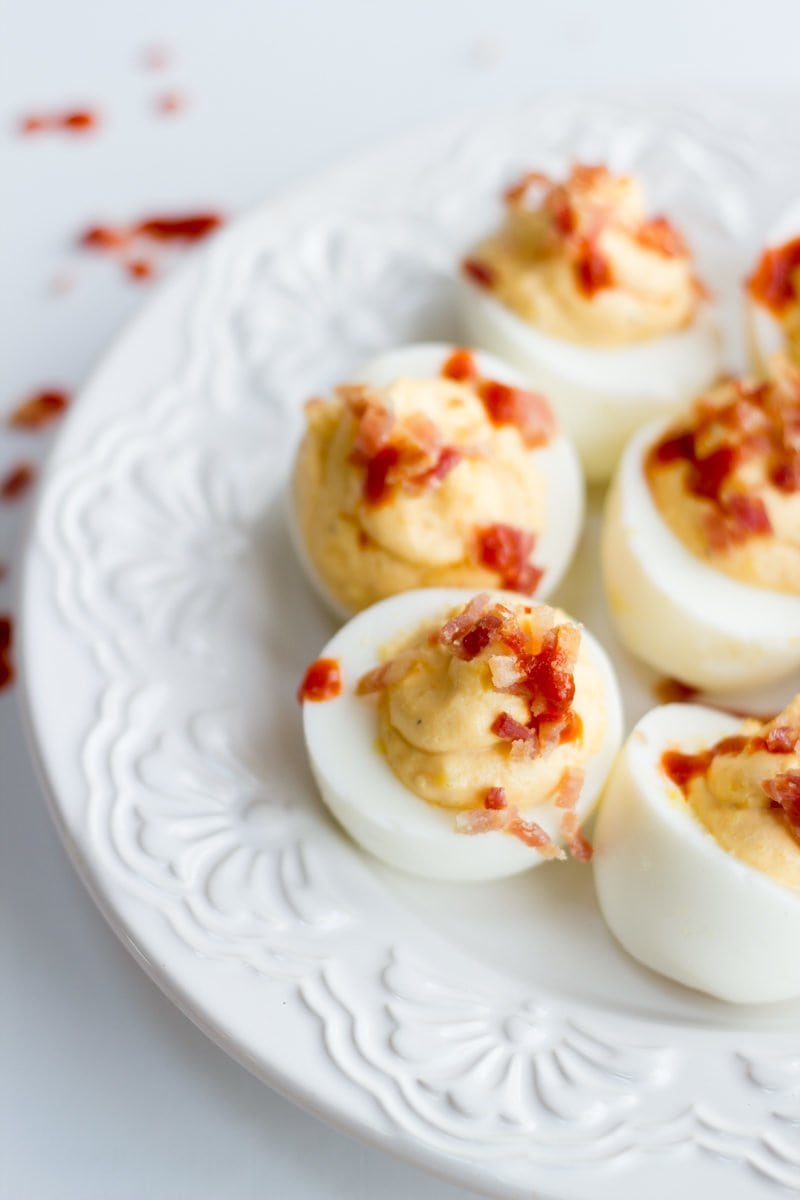 Bacon and Sriracha Deviled Eggs