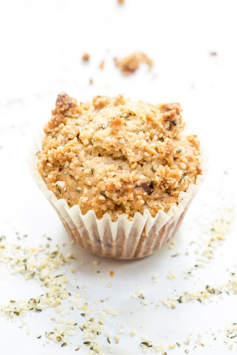 Whole Wheat Banana Muffins with Hemp Seed Streusel