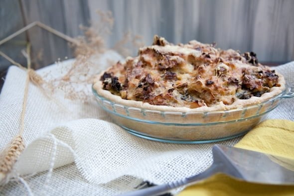 sausage, kale and mashed potato pie