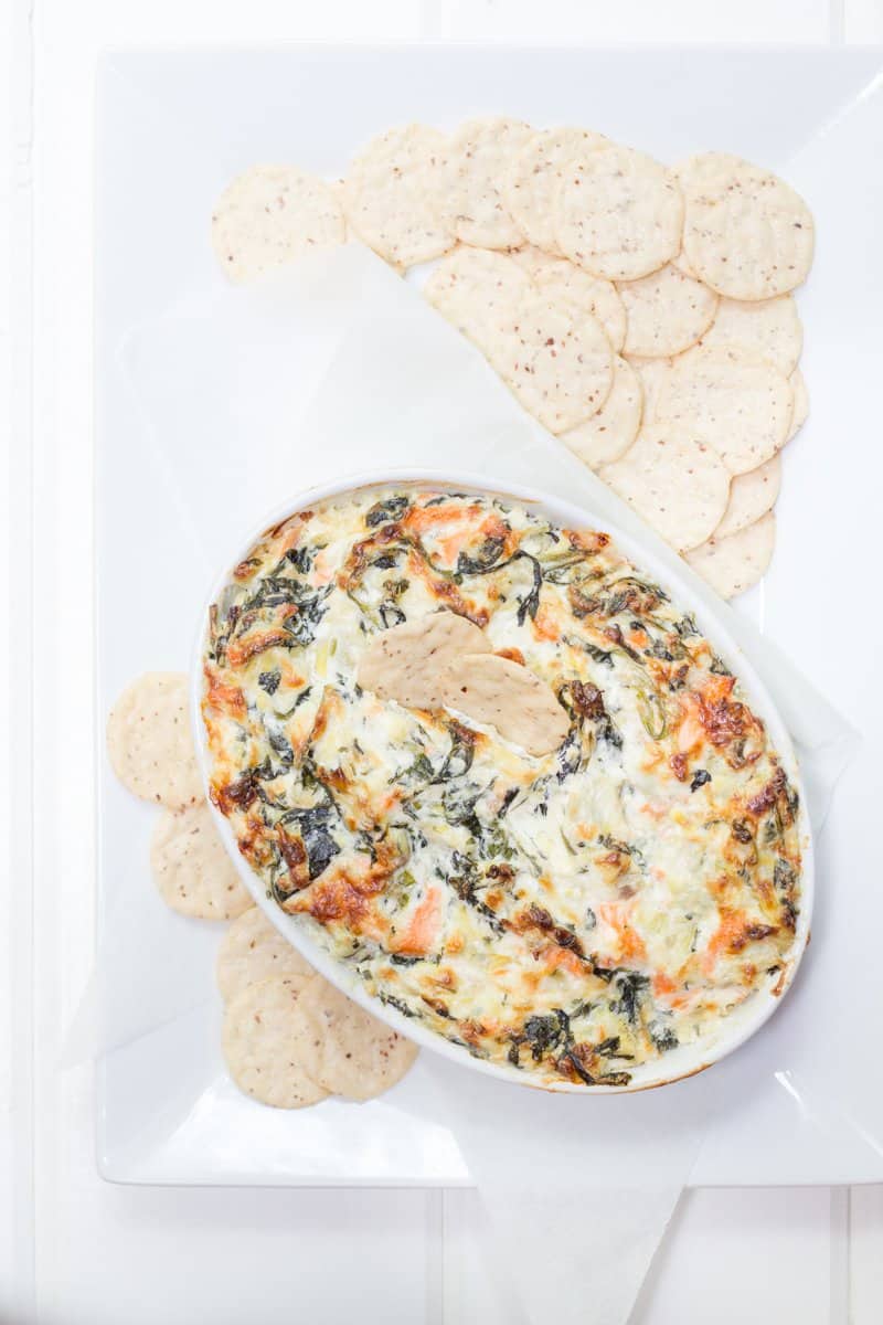 Salmon Spinach Artichoke Dip