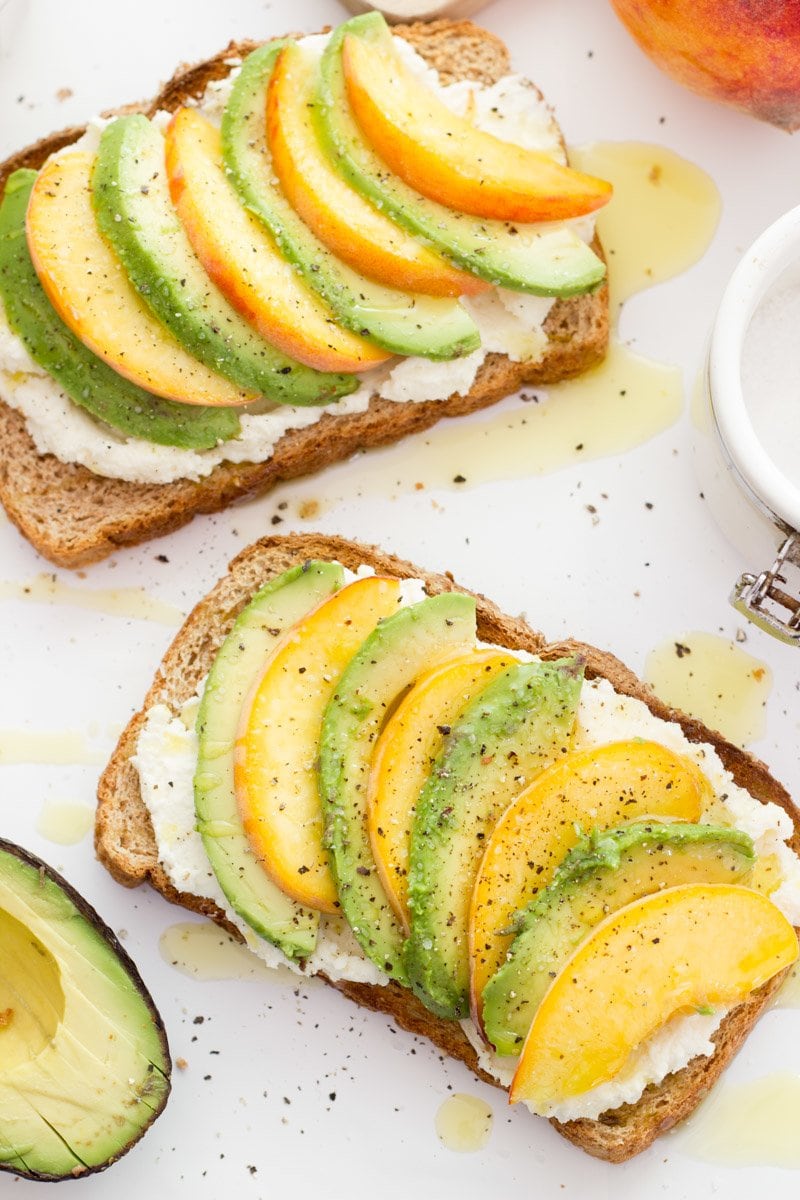 Peach, Whipped Feta, and Avocado Toast