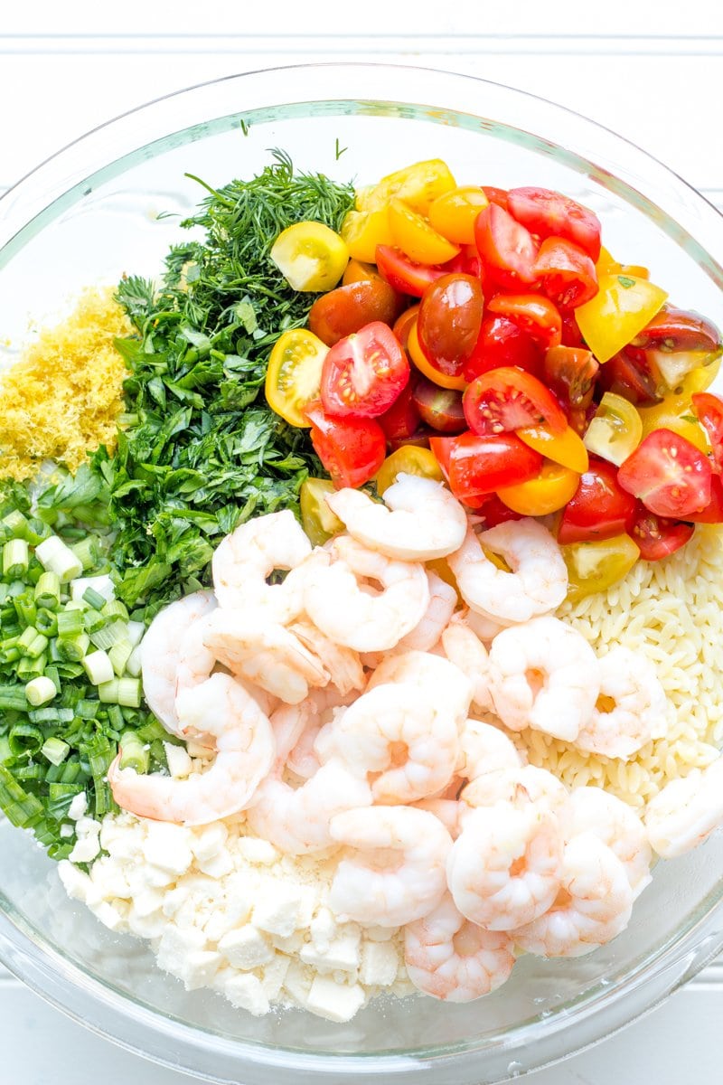 Lemon Orzo with Shrimp and Tomatoes