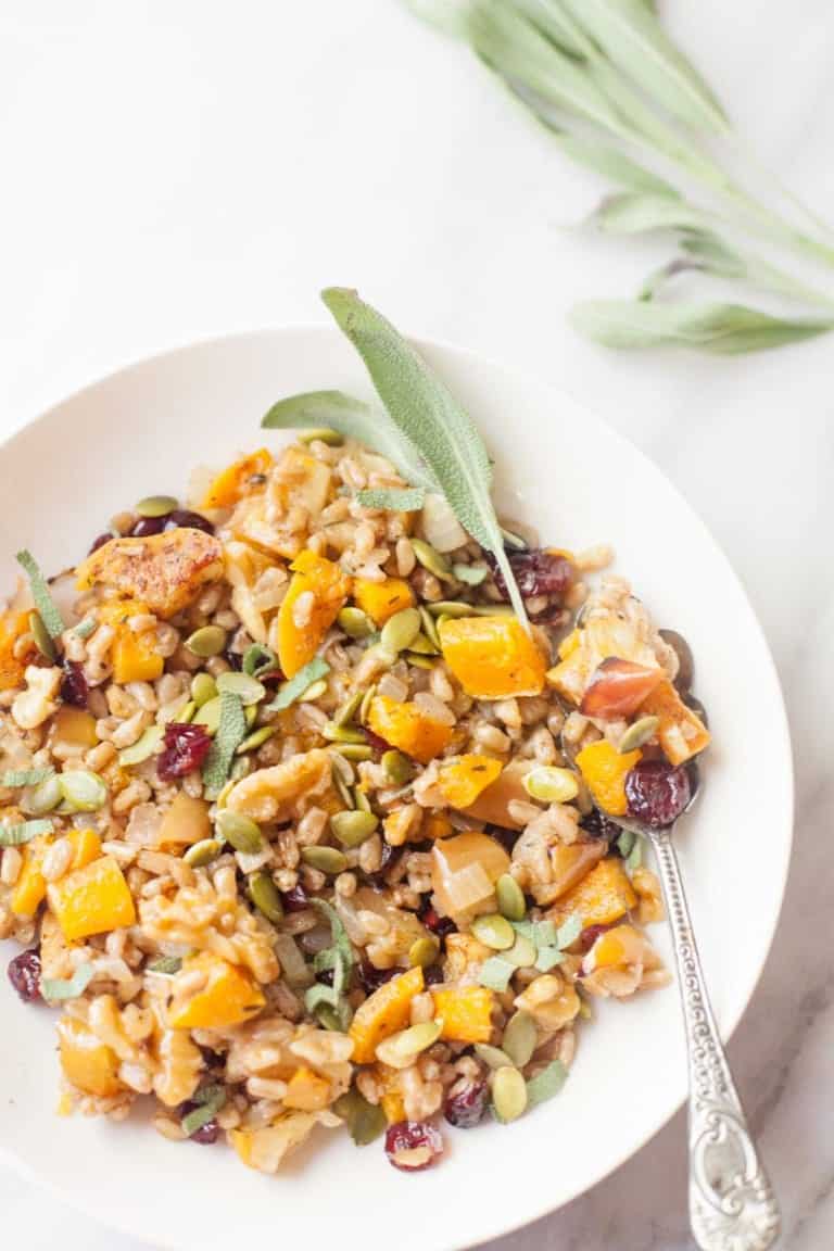 Roasted Apple and Pumpkin Farro Salad