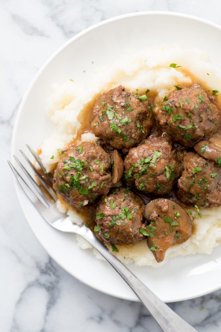 Instant Pot Swedish Meatballs with Mushroom Gravy