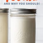 Homemade 24-hour yogurt in two glass jars. Text overlay says "How to Make 24 Hour Yogurt and Why You Should.